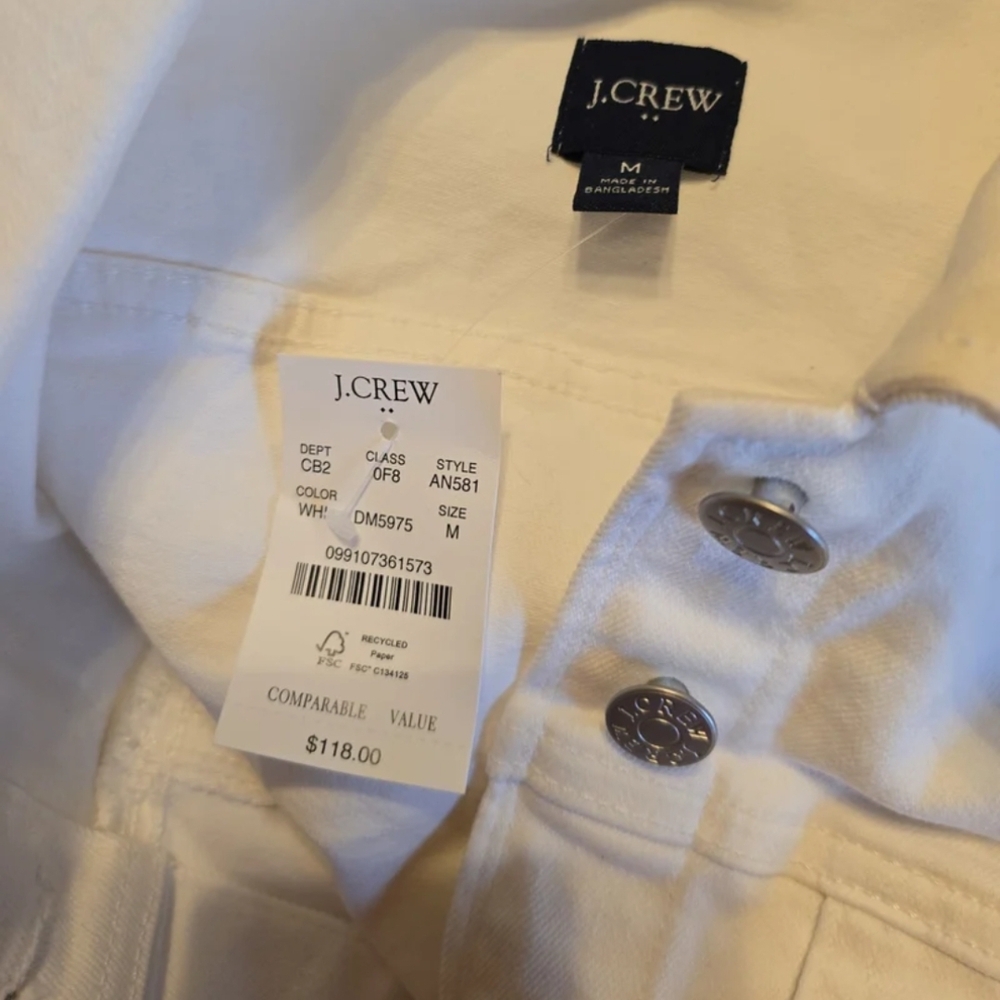 J. Crew Women's Crisp White Jean Jacket - Picture 6 of 6